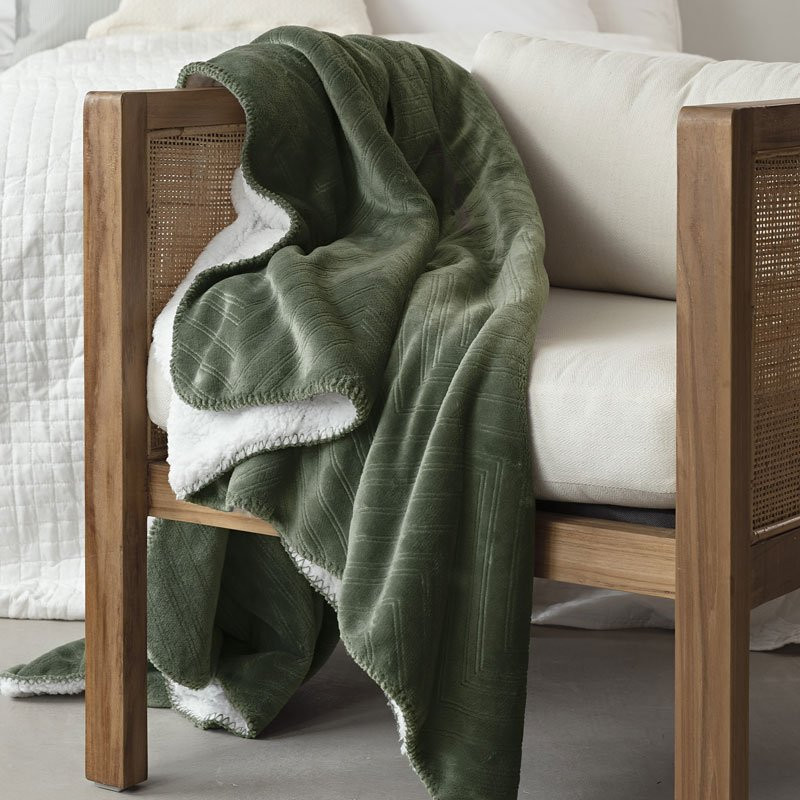 Pläd Sherpa 130x170 cm Grön