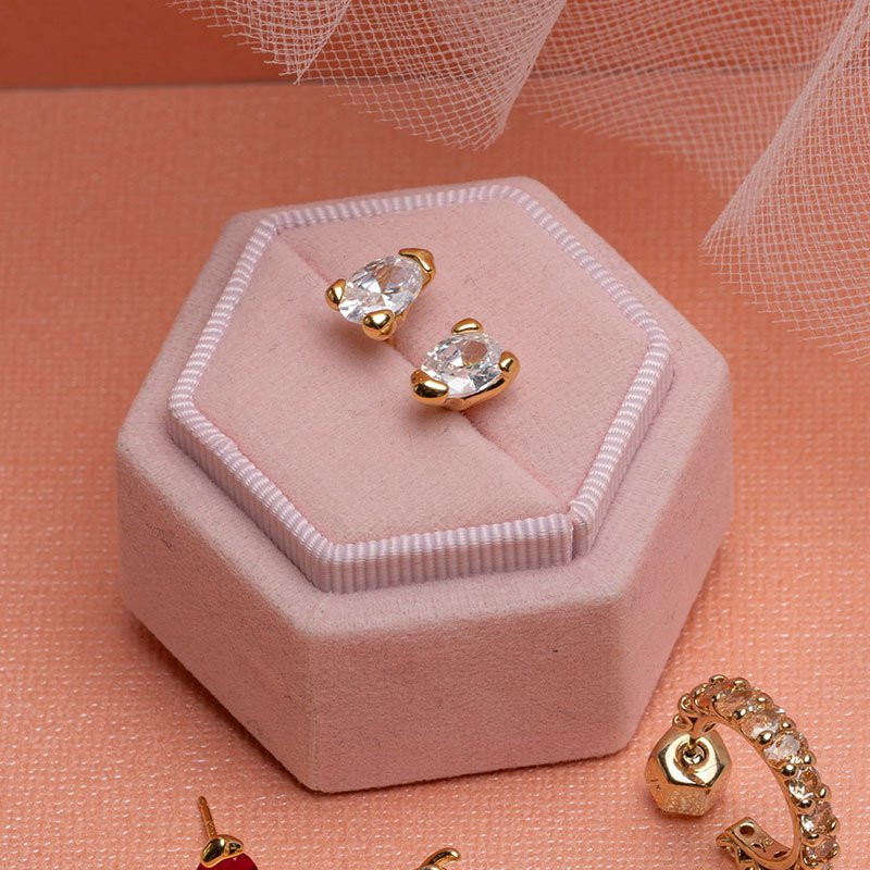 Embla stud Örhängen Crystal gold