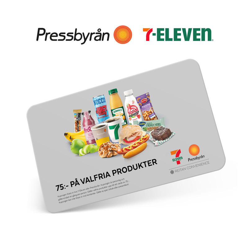 Presentkort Pressbyrån & 7-Eleven 75 kr