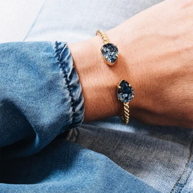 Armband Mini drop Gold Denim Blue